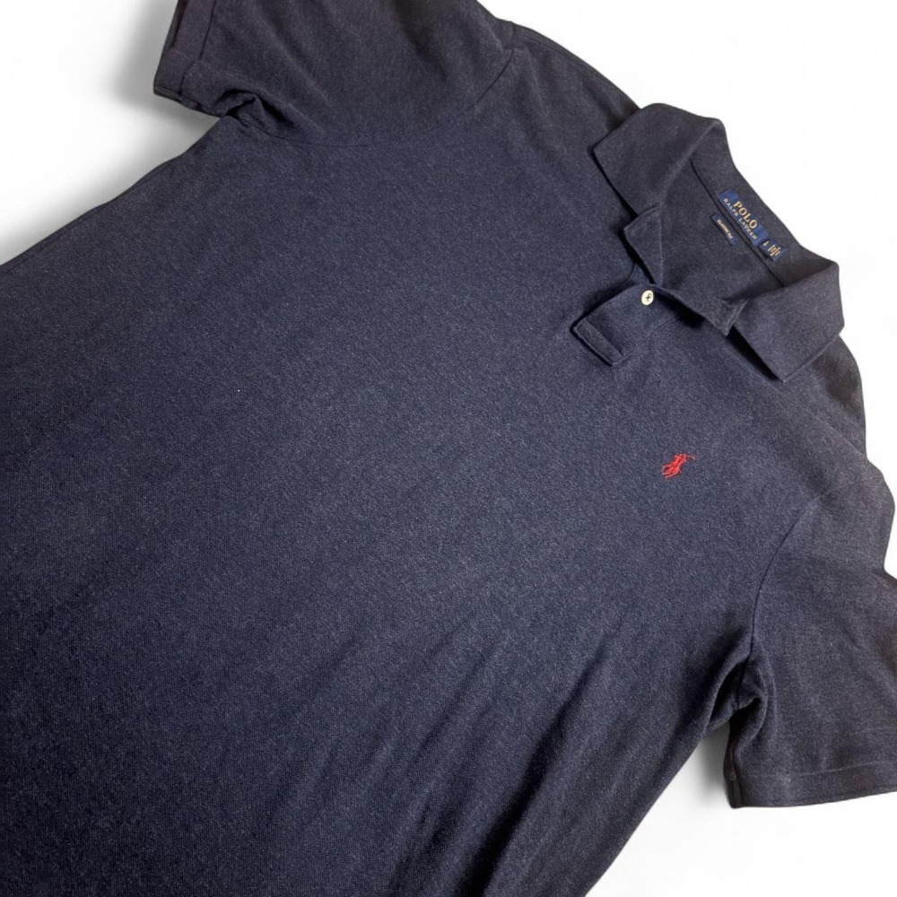 Polo Ralph Lauren Mens Navy Classic Fit Short Sleeve Polo Shirt Large Red Pony